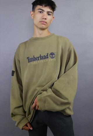 KHAKI GREEN TIMBERLAND SPELL OUT SWEATSHIRT