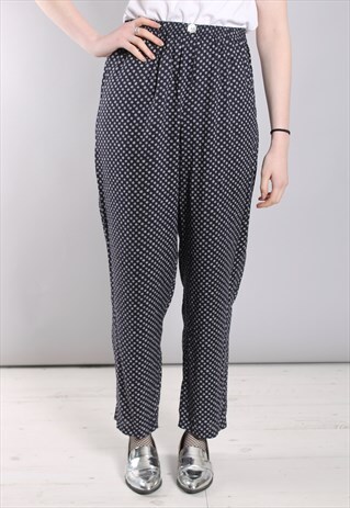 VINTAGE 80S PATTERNED HIGH WAISTED TROUSERS