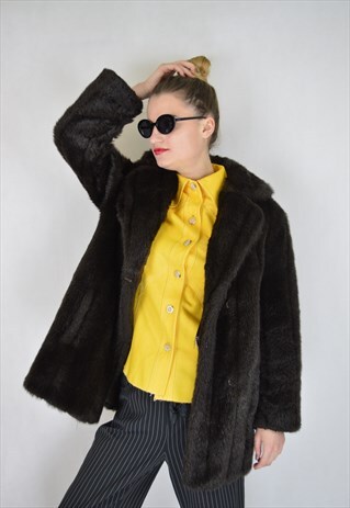 VINTAGE BROWN FANCY 80'S COAT