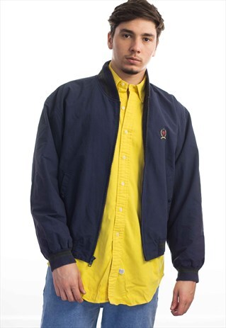 VINTAGE TOMMY HILFIGER LOGO BOMBER JACKET 90S X 22.9