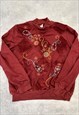 VINTAGE SWEATSHIRT EMBROIDERED FLOWERS PATTERNED JUMPER