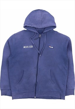 Vintage 90's Fila Hoodie Spellout Heavyweight Zip Up