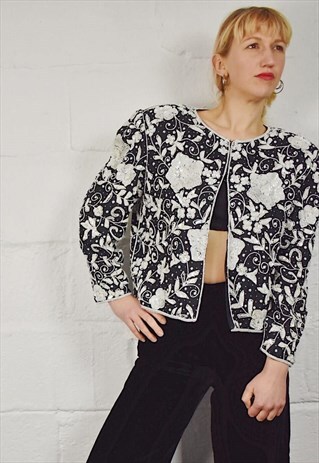 VINTAGE 80S SEQUIN JACKET BEADED FESTIVAL