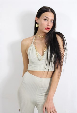 NUDE SLINKY HALTER BRALET
