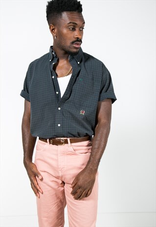 VINTAGE 80S TOMMY HILFIGER SHORT SLEEVE SHIRT/ S4423