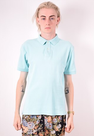 FILA MENS VINTAGE POLO SHIRT XS BLUE 90S