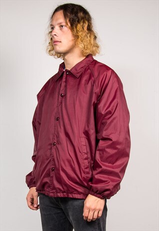 90'S VINTAGE MAROON COACH JACKET