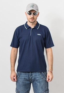 UMBRO polo shirt in blue vintage collared top short sleeve