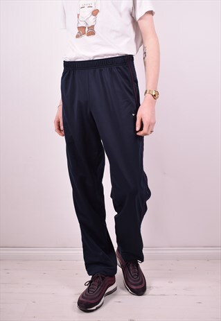 NIKE MENS VINTAGE TRACKSUIT TROUSERS W32 L32 BLUE 90'S