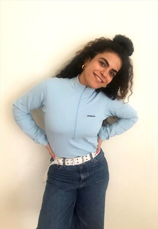 VINTAGE PATAGONIA HALF-ZIP TOP IN BLUE