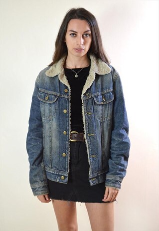 1990S VINTAGE LEE SHERPA LINED DENIM JACKET