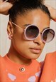 Marbled Wavy Acetate Pink Hoop Earrings