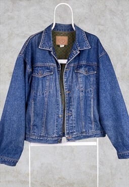 Vintage Gap Paisley Denim Jacket Trucker Blue XL