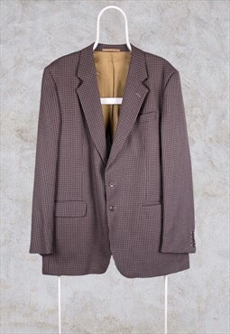 Vintage St Michael Dogtooth Blazer Jacket Wool UK Made Large