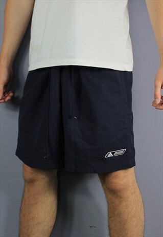 VINTAGE ADIDAS SHORTS IN NAVY BLUE WITH POCKETS, EMBROIDERED
