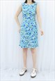 60S / 70S VINTAGE MULTICOLOURED FLORAL SHIFT DRESS (SIZE S)