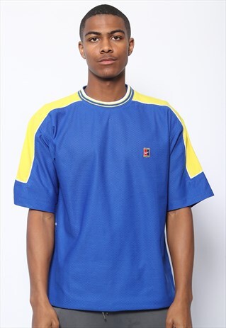 VINTAGE NIKE CHALLENGE COURT LOGO T-SHIRT BLUE