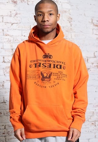 diesel hoodie orange