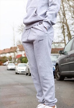Joggers in Grey with embroidered signature 