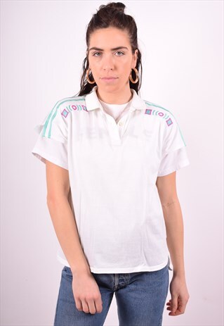 SERGIO TACCHINI WOMENS VINTAGE POLO SHIRT MEDIUM WHITE 90'S