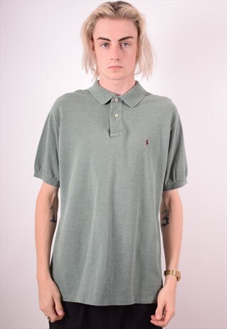 POLO RALPH LAUREN MENS VINTAGE POLO SHIRT LARGE GREEN 90S