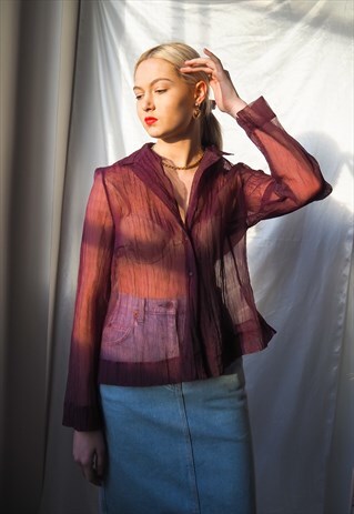 VINTAGE PURPLE SHEER SHIRT
