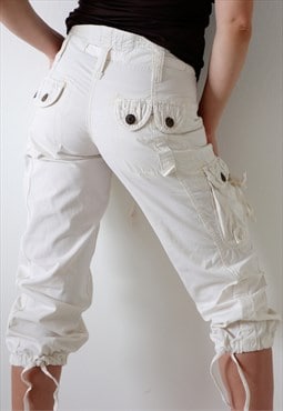 Y2k Cargos Vintage Cargo Trousers Cropped Utility Pants XS