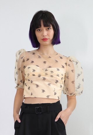 AMY CUTE ORGANZA 90S CROP TOP