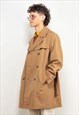VINTAGE 80'S MEN DOUBLE-BREASTED TRENCH COAT IN CAMEL