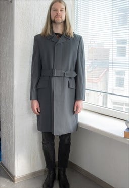 Vintage 60's Grey Classic Hidden Buttons Coat