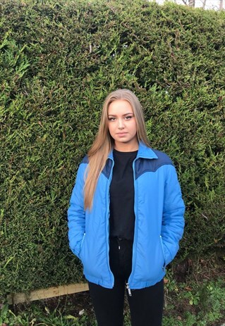 VINTAGE UNISEX OVERSIZED PADDED PUFFER JACKET BLUE