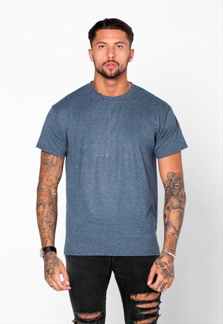 ESSENTIAL BLANK T-SHIRT - HEATHER SLATE BLUE GREY