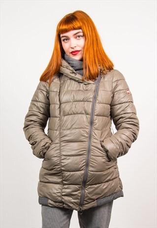 VINTAGE 90'S GREY THICK PADDED WINTER PUFFA JACKET COAT