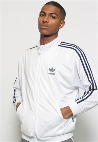VINTAGE ADIDAS ORIGINALS WHITE TRACK JACKET