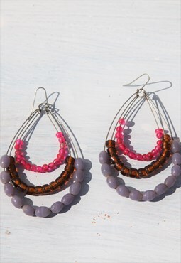 Handmade multi color earrings with glass beads.