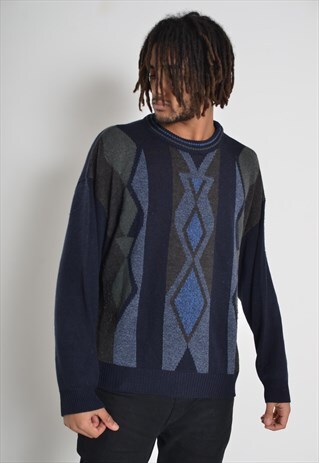 VINTAGE ABSTRACT CRAZY PATTERNED COSBY JUMPER