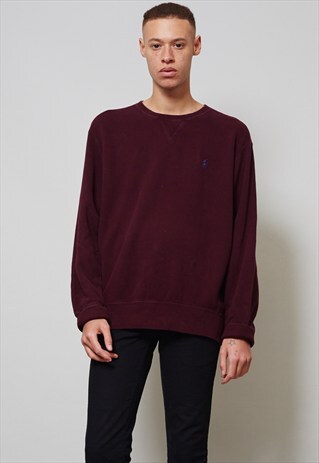 VINTAGE RIBBED POLO RALPH LAUREN OVERSIZED BURGUNDY SWEATER
