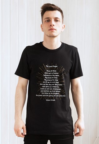 DJ T SHIRT DRUM AND BASS PRAYER SYNTHESIZER AMEN 808 TEE