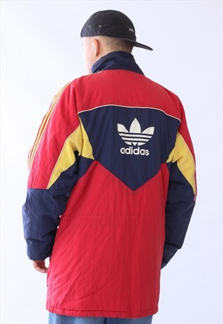 VINTAGE MENS ADIDAS ORIGINALS BIG LOGO WINTER TEAM JACKET