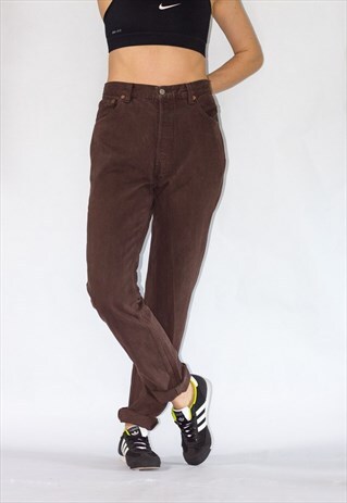 VINTAGE 501 BUTTON FLY HIGH WAIST BROWN LEVI'S JEANS