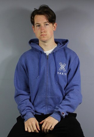 VINTAGE CHAMPION XAXIS HOODIE IN LAVENDER BLUE WITH POUCH PO