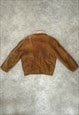 VTG 70S BROWN SHEEPSKIN SHEARLING WINTER AVIATOR JACKET COAT