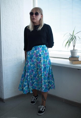 VINTAGE 80'S MULTI COLOUR MIDI SKIRT