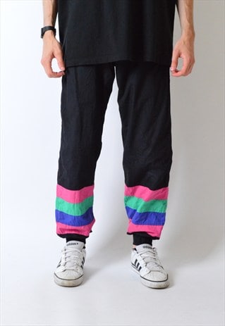 HUMMEL VINTAGE 90S BLACK LIGHTWEIGHT SWEATPANTS