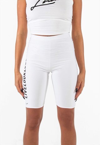 LOUD WOMENS WHITE LEGGING SHORTS