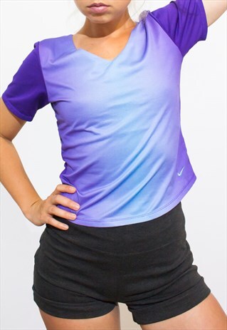 SPORTS STRETCH TOP T-SHIRT NIKE PURPLE OMBRE