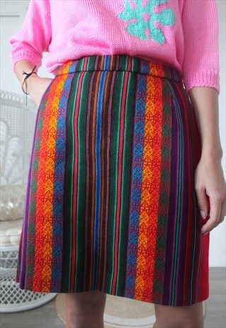VINTAGE SKIRT SIZE S/M ETHNIC PRINT