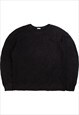 Vintage  GU Sweatshirt Crewneck Plain Black XLarge