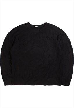Vintage  GU Sweatshirt Crewneck Plain Black XLarge