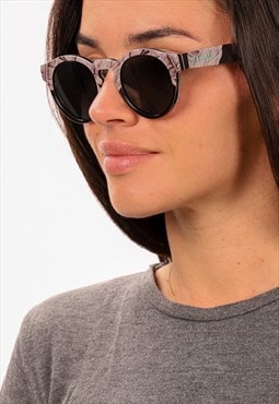 Tropical acetate round sunglasses